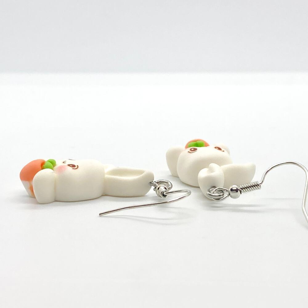 Bunny Rabbit Carrot Dangle Earring Pair - Picture 6 of 10